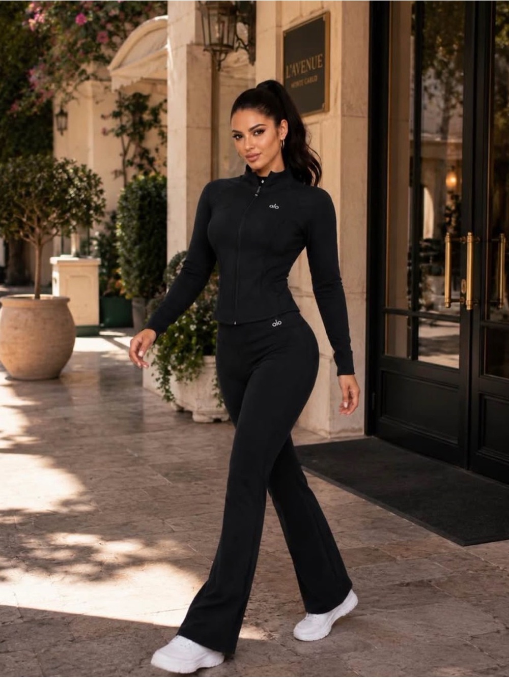 ALO Yoga Black High-Rise Flare Pants